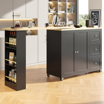 Dressoir – Opbergkast – Ladekast – Keukenkast – Wandkast – 360° Draaibaar – Verstelbare Lengte 135-203 cm