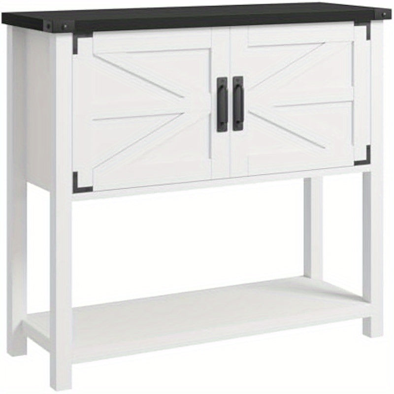 Kasttafel – Opbergkast – Sidetable – Bijzettafel – Dressoir – Wit – Dubbele Deuren – Duurzaam Hout – Compact Design