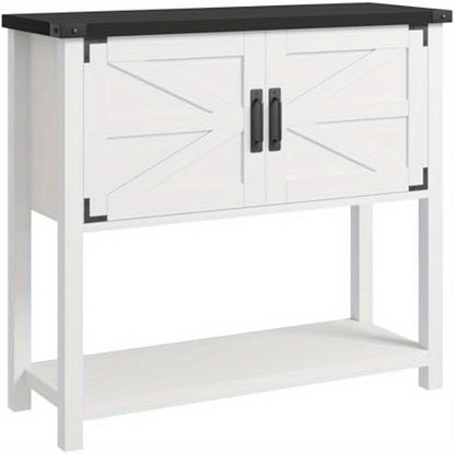 Kasttafel – Opbergkast – Sidetable – Bijzettafel – Dressoir – Wit – Dubbele Deuren – Duurzaam Hout – Compact Design