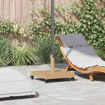 Parasolvastzetter – Parasolvoet – Parasolhouder – Parasolstandaard – Parasolpen – Licht Houtdesign – 45x45x31,5 cm – Weerbestendig & Met Remmen - Bruin