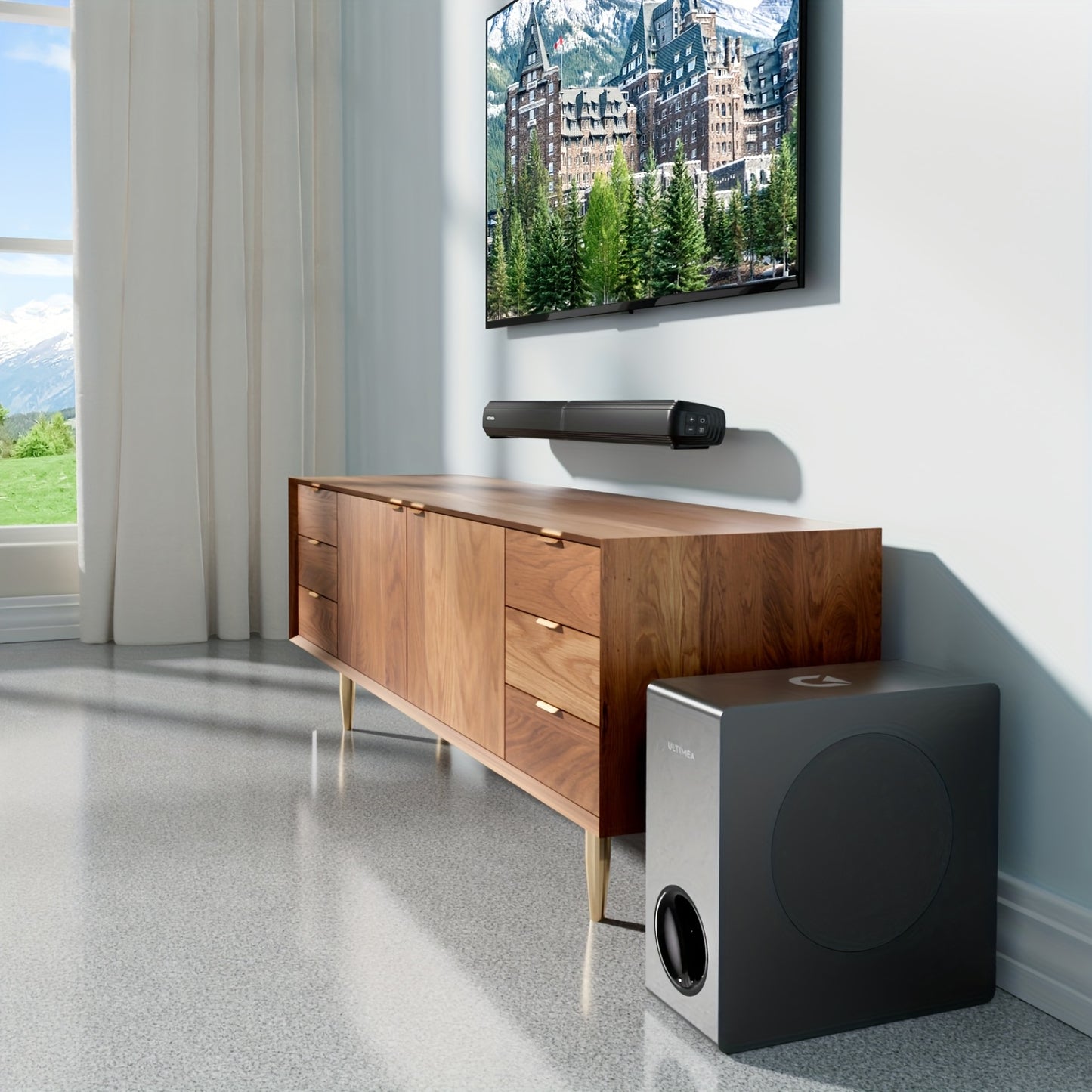 Soundbar – Home Cinema Set – Speakersysteem – Audio Unit – Tv Geluid – 4.1 Kanaals Surround – Draadgebonden Subwoofer – Bluetooth 5.3 – Instelbare Bas