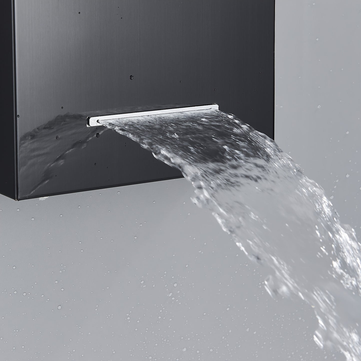 Douchepaneel – Douchetoren – Regendouche – Waterval Douche – Massagejets – Mat Zwart – Roestvrij Staal – 5 Functies Met Handdouche En Badkraan