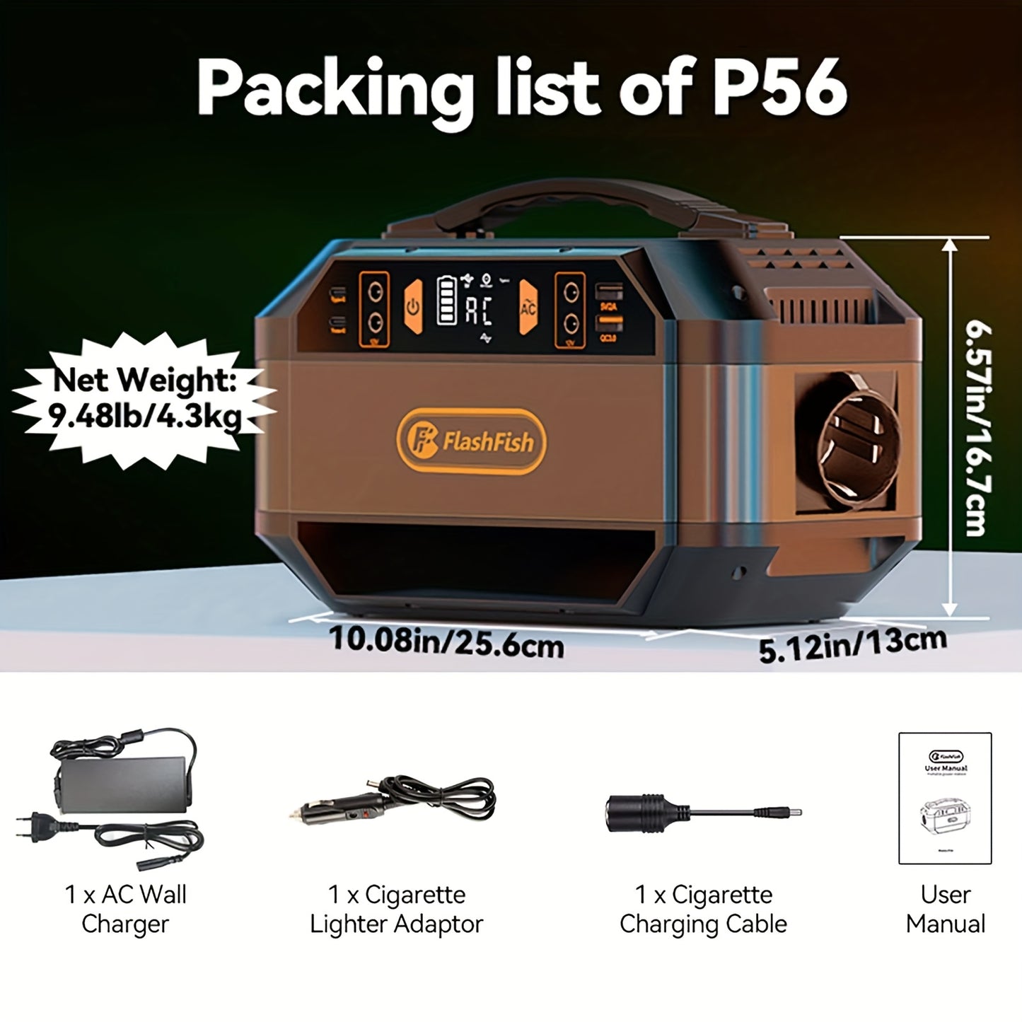 Powerbank – Draagbare Powerstation – Energie-opslag – Mobiele Oplader – Noodstroomvoorziening – 330W Continu Vermogen – 78.000 mAh Lithium Batterij – 230V Zuivere Sinusgolf Uitgang