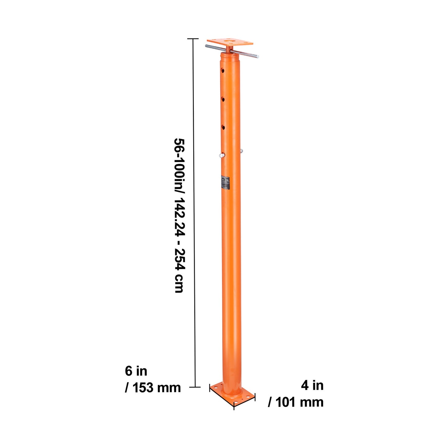 Verstelbare Stelpoot – Vloersteun – Balkensteun – Bouwsteun – Stelbalk – Instelbare Hoogte 142-254 cm – Max Belastbaar 8165 kg