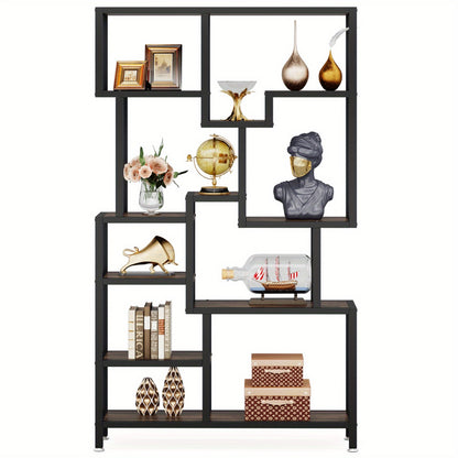 7-Laagse Boekenkast – Boekplank – Opbergkast – Vitrine – Rek – Industrieel Design – Stevig Metalen Frame – 180 cm Hoog