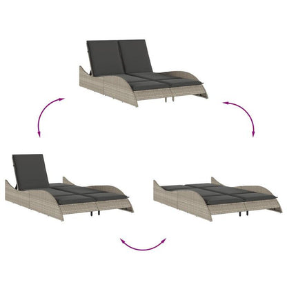 Loungestoel – Fauteuil – Tuinstoel – Relaxstoel – Zitmeubel – Lichtgewicht Poly Rattan – Weerbestendig Met Kussen 114x205x73 cm