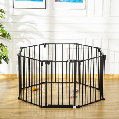 Hondhekje – Veiligheidshekje – Traphekje – Dierenhek – Speelhek – 8 Panelen Inklapbaar – Stalen Behuizing
