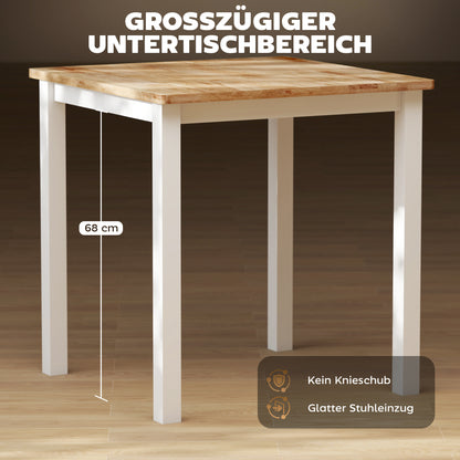 Eettafel – Tafel – Meubel – Klaptafel – Eethoek – Rubberhout – Compact 69x69 cm – Stevig en Duurzaam