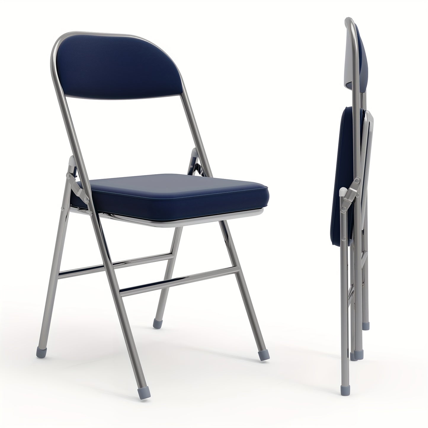 Eetkamerstoelen – Stoelen – Vergaderstoelen – Stapelstoelen – Armeleuningstoelen – Set van 2 PU-lederen Stoelen – Direct Gebruiksklaar – Stapelbaar Ontwerp - Blauw