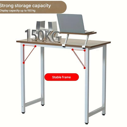 Compact bureau – Werktafel – Computertafel – Laptopbureau – Nordic desk – Met monitorstandaard – 40x80x75 cm – Stevig metalen frame