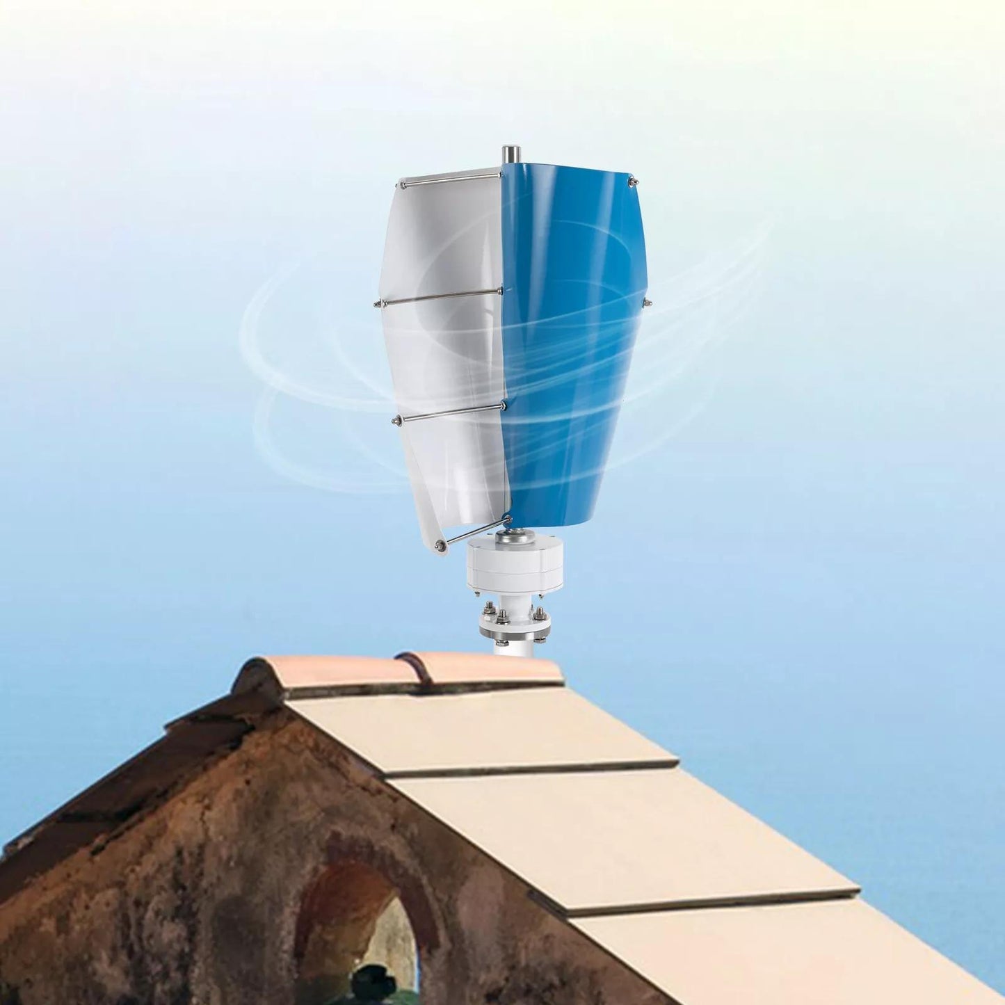 Windmolen – Windturbine – Windgenerator – Tuinsteker – Windspinner – Verticaal – 500W Vermogen – Compact 12V/24V Met Controller