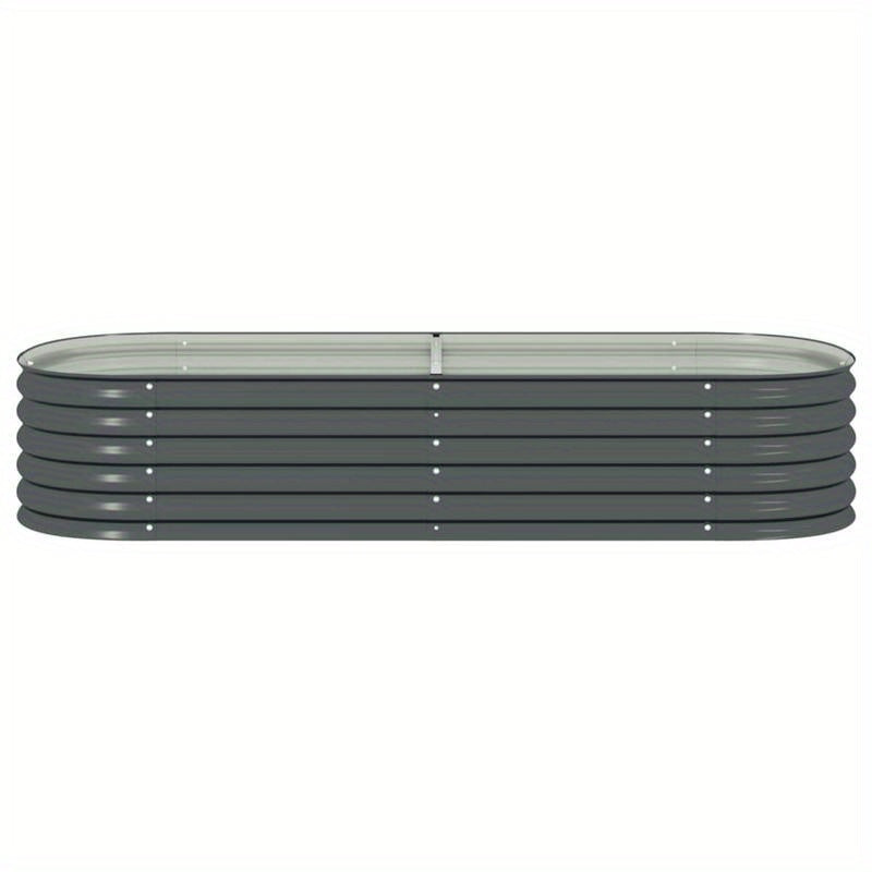 Raised Planter Box 240X80X44 Cm Made of Galvanized Gray Steel