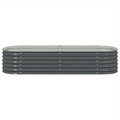Raised Planter Box 240X80X44 Cm Made of Galvanized Gray Steel