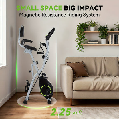 Hometrainer – Fitnessfiets – Spinningfiets – Stoelfiets – Ergometer – Inklapbaar Ontwerp – 8 Verstelbare Hoogtes – Magnetische Weerstand – Hartslagmeter – LCD Display – App Connectiviteit