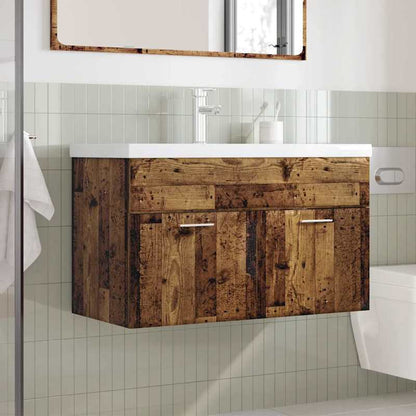 Badkamermeubelset – Badkamerkast – Opbergkast – Wastafelmeubel – Douchemeubel – Hout met Gerecyclede Houtlook – Set van 2 Stuks – Vochtbestendig & Duurzaam