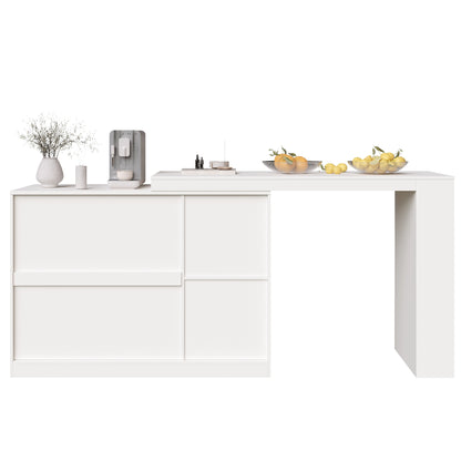 Ontbijtbar – Keukenbar – Barschrank – Werkblad – Rotatiebar Zwart – 360° Draaibaar Zijpaneel – MDF Met Glasfront 120x40x97 cm
