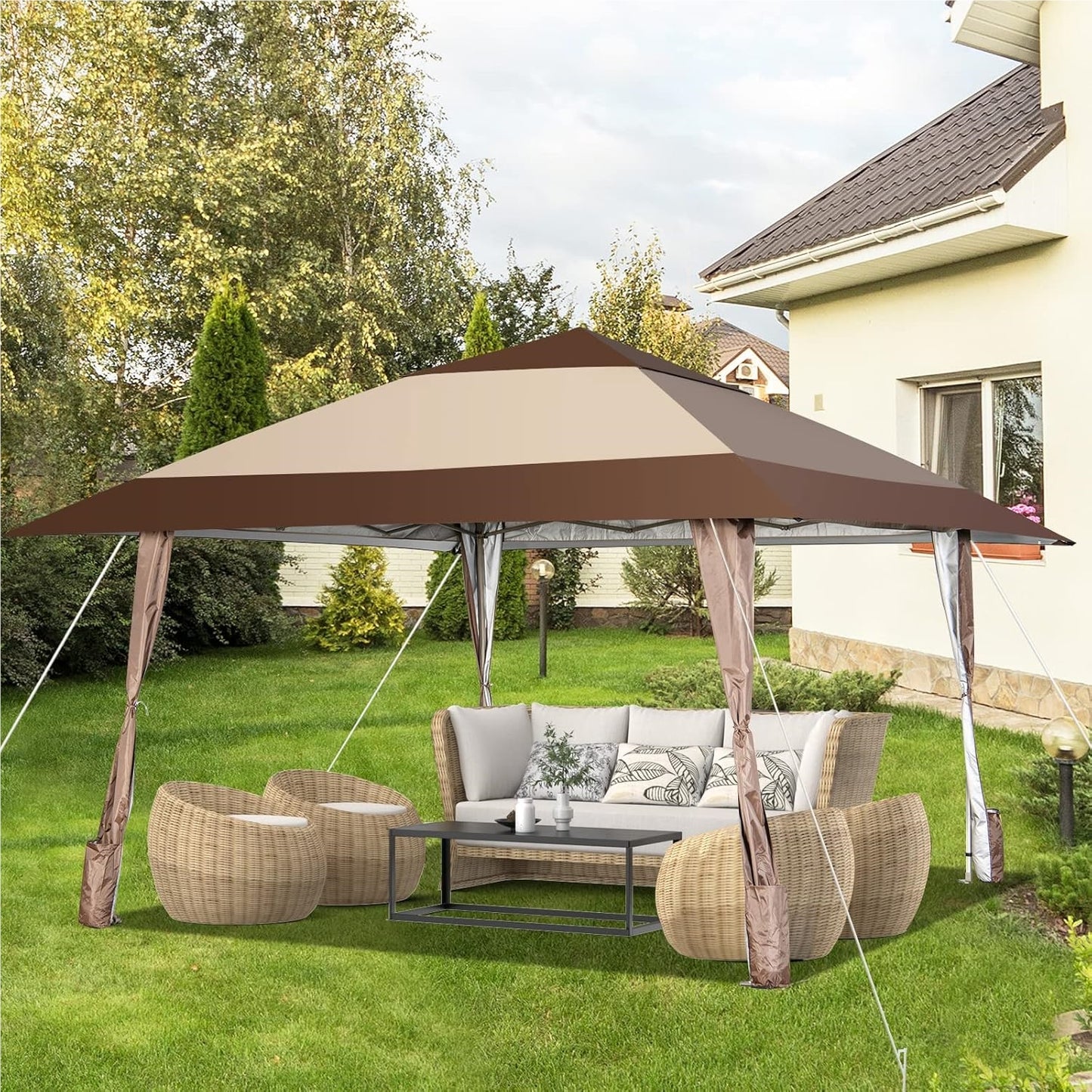 4x4 M Vouwpaviljoen – Partytent – Tuinkamer – Pop-up Tent – Paviljoen Met Wielen – Waterdicht – UV Bescherming 50+