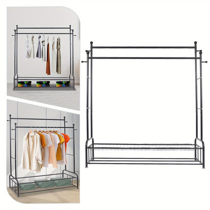 Kledingrek – Kledingstandaard – Garderoberek – Kapstok – Opbergrek – Metaal – Verstelbaar – Met Wieltjes En Remmen – 150x45x170 cm