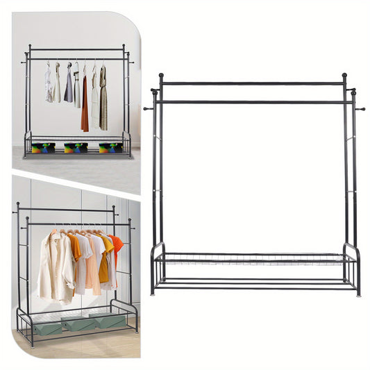 Kledingrek – Kledingstandaard – Garderoberek – Kapstok – Opbergrek – Metaal – Verstelbaar – Met Wieltjes En Remmen – 150x45x170 cm