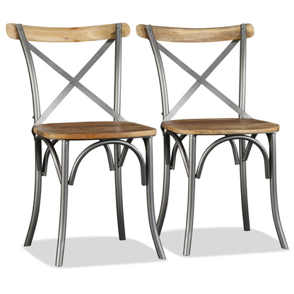 Eetkamerstoel – Stoel – Kuipstoel – Keukenstoel – Meubel – Massief Mangohout – Stalen Frame