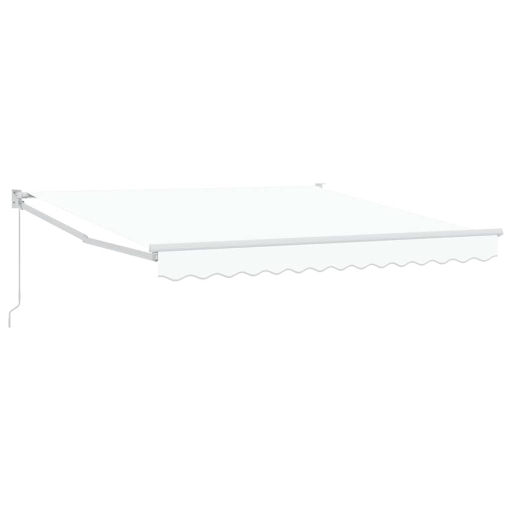 Zonnewering – Knikarmscherm – Uitvalscherm – Schaduwdoek – Markies – Verstelbaar tot 80 Graden – UV- en Waterbestendig Polyester – Aluminium Frame – Wit – 350x250 cm