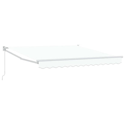 Zonnewering – Knikarmscherm – Uitvalscherm – Schaduwdoek – Markies – Verstelbaar tot 80 Graden – UV- en Waterbestendig Polyester – Aluminium Frame – Wit – 350x250 cm