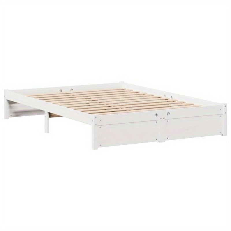 Bedframe – Boekenkastbed – Bed – Eenpersoonsbed – Opbergbed – Modern Wit – Stevig Dennenhouten Frame – 120x200 cm – Eenvoudige Montage