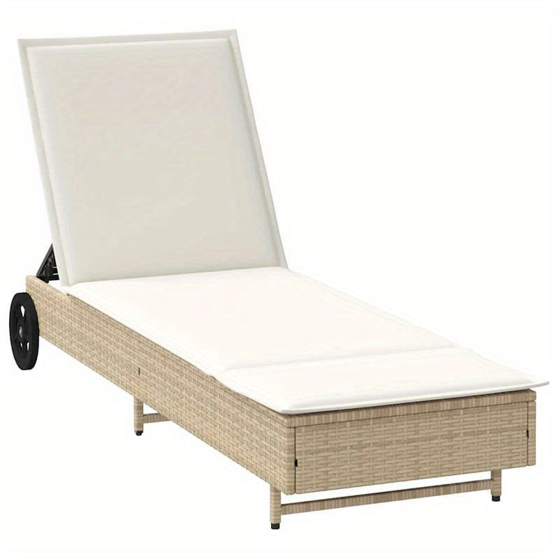 Ligstoel – Ligbed – Relaxstoel – Buitenstoel – Ergonomisch Design – Gerecycled Houten Frame – Weerbestendig Vlechtwerk