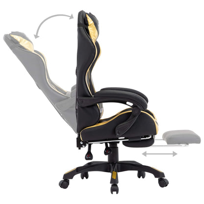Gamestoel – Gaming Stoel – Game Stoel – Gaming Chair – Racestoel – Verstelbare Rugleuning – Inklapbare Voetsteun – Kunstleren Bekleding – 360° Draaibaar
