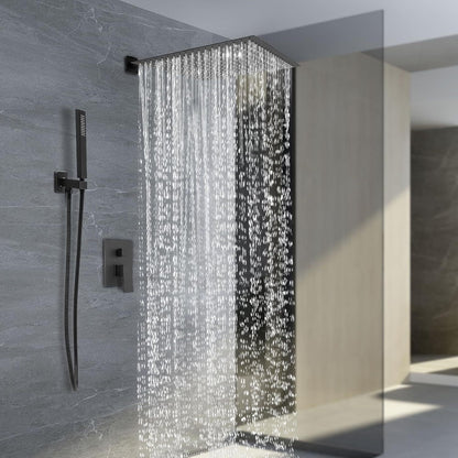 Doucheset – Regendouche – Douchekop – Douchekraan – Handdouche – Inbouw – Hoogwaardig RVS & Messing – Matzwart Design