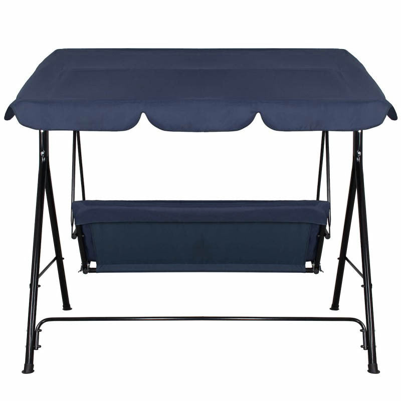 3-Persoons Schommel – Tuinschommel – Buitenschommel – Balkon Schommel – Relaxschommel – Verstelbaar Polyester Zonnescherm – Stevig Gepoedercoat Metalen Frame