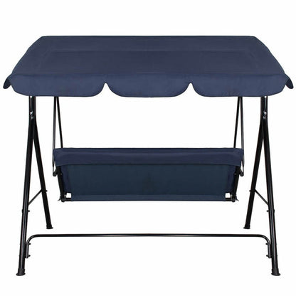 3-Persoons Schommel – Tuinschommel – Buitenschommel – Balkon Schommel – Relaxschommel – Verstelbaar Polyester Zonnescherm – Stevig Gepoedercoat Metalen Frame