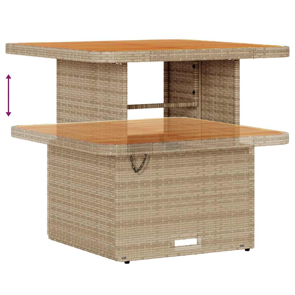 Tuinbank Set – Loungeset – Buitenbank – Terrasbank – Rattan Bank – Beige Lichtgrijs – Weerbestendige Kussens – Comfortabel Voor 5-6 Personen