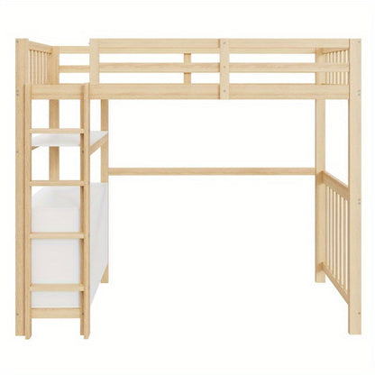 Halfhoogslaper – Hoogslaper – Bedbank – Stapelbed – Bedframe – Met Veiligheidsladder & Opberglades – Metaal Frame 90x200 cm – Ruimtebesparend & Stevig