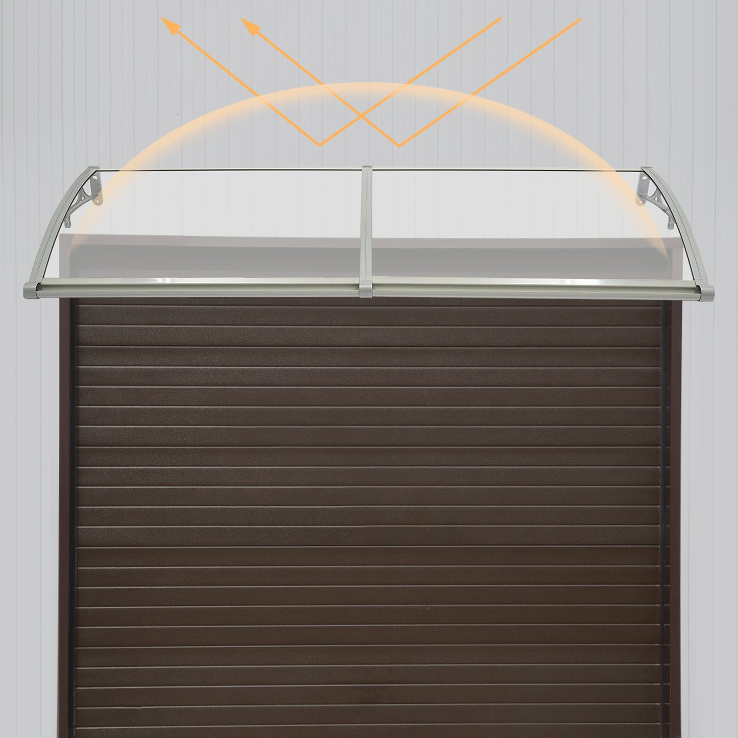 Transparante Boogvormige Overkapping – Balkonoverkapping – Raamluifel – Fietsenstalling – Voordeurbescherming – Aluminium Frame – UV-Bestendig Dak – 200x60 cm