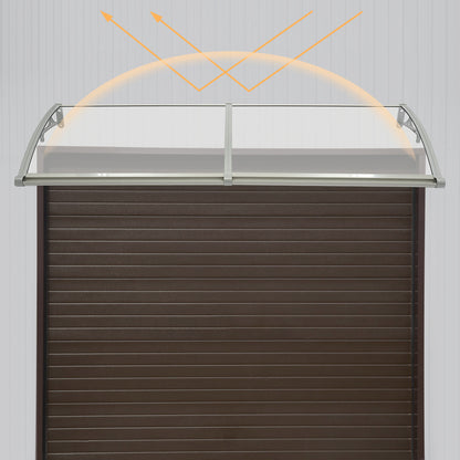 Transparante Boogvormige Overkapping – Luifel – Dakoverkapping – Terrasoverkapping – Balkonbescherming – Aluminium Frame – 200 x 60 cm – Afwateringskanaal
