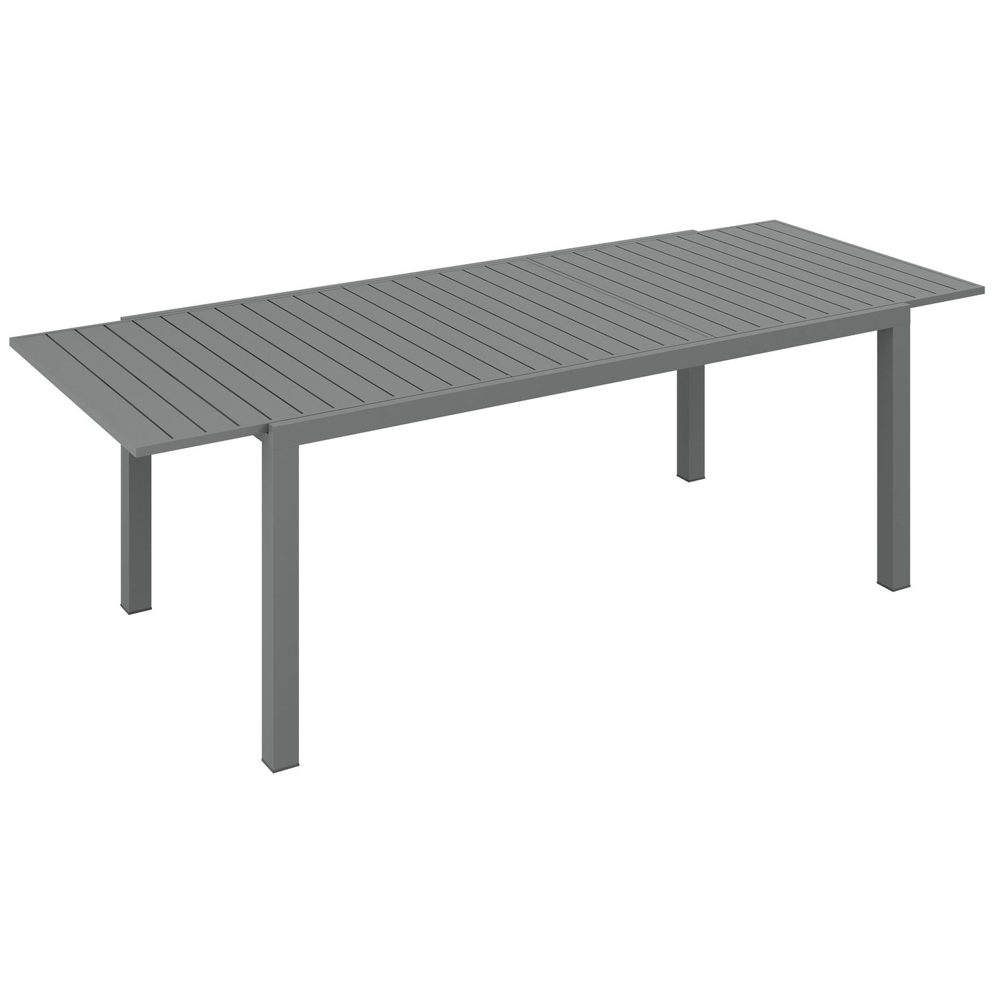 Uitbreidbare Aluminium Tuintafel – Tuinset Tafel – Uitschuifbare Eettafel – Terrastafel – Buiten Tafel – Donkergrijs – 180-240 cm Lengte – Weerbestendig Thermisch Gelakt