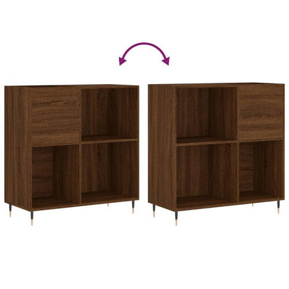 Platenspelerstandaard – Vinylmeubel – Platenkast – Audio Meubel – Bruin Eikenhout – Stevig Multiplex – 84,5x38x89 cm