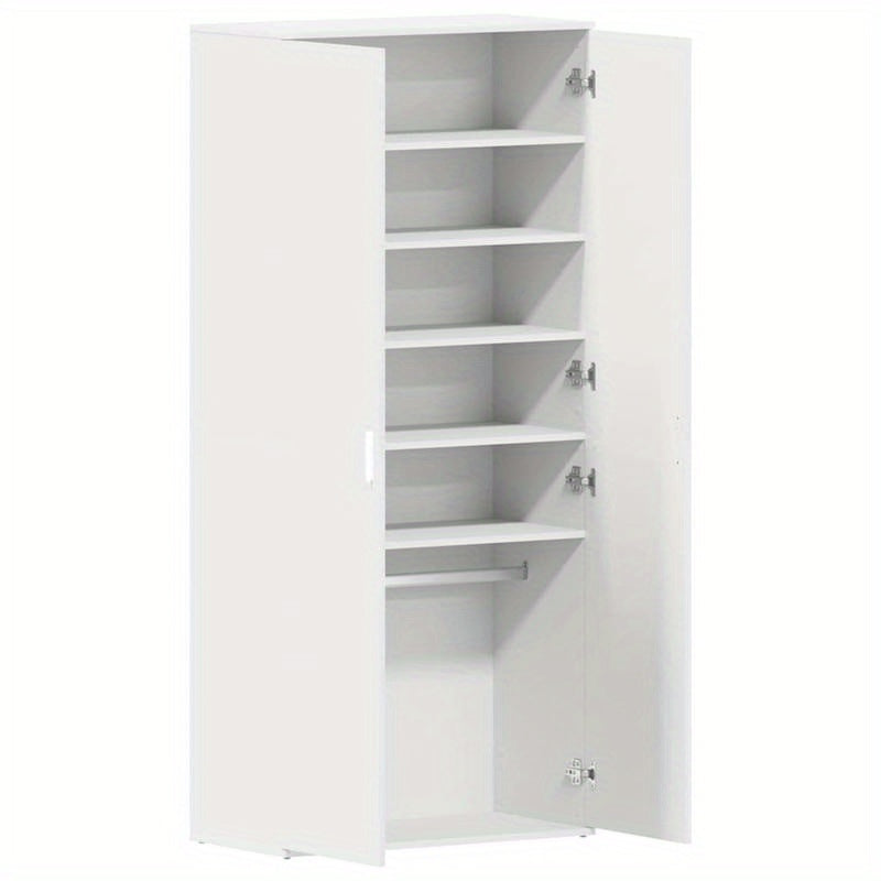 Schoenenkast – Schoenenopberger – Schoenenrek – Halkast – Smalle Schoenenkast – Massief Houten Kast – 80x39x180 cm – Duurzaam Wit Design