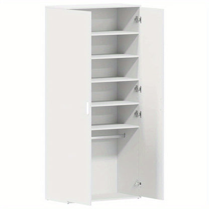 Schoenenkast – Schoenenopberger – Schoenenrek – Halkast – Smalle Schoenenkast – Massief Houten Kast – 80x39x180 cm – Duurzaam Wit Design