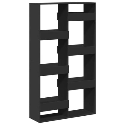 Kamerscherm Modern Black Wooden Room Divider, 100x33x175cm - Sleek Design with Multiple Compartments for Office, Bedroom, Living Room, Study