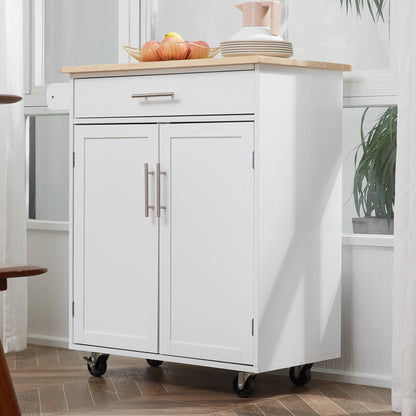 Keukentrolley – Keukenwagen – Servertrolley – Keukenmeubel – Barschop – Met Wieltjes En Remmen – 83 x 45 x 91,5 cm Wit