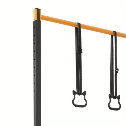 Pull-Up Station – Rekstok – Optrekstang – Fitnessstation – Trainingsrek – Zwart+Geel – Verstelbare Hoogte Tot 215 cm – Duurzaam Koolstofstaal