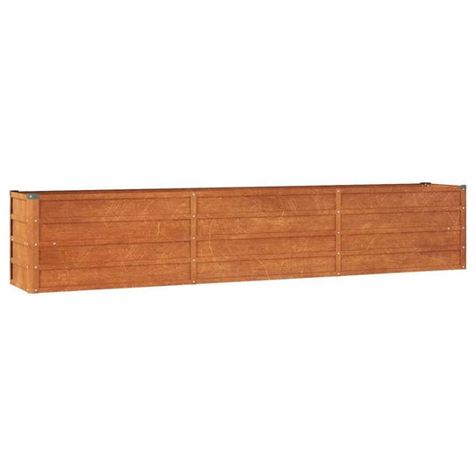 Plantenbak – Bloembak – Moestuinbak – Verhoogde Bak – Bloembak Voor Buiten – Cortenstaal – Weerbestendig – 240x40x45 cm – Verhoogd Voor Optimale Drainage