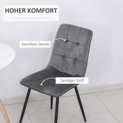 Eetkamerstoel – Kuipstoel – Keukenstoel – Stoel – Set van 2 – Velvet Bekleding – Metalen Onderstel – Hoog Comfort – Draagvermogen 120 kg
