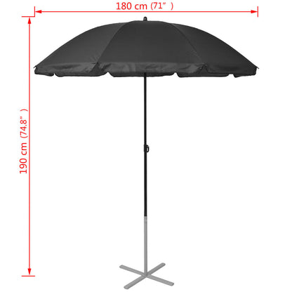 Loungeset – Tuinset – Ligstoel – Loungestoelen – Aluminium Frame – 5 Verstelbare Rugleuningen – Inclusief Parasol