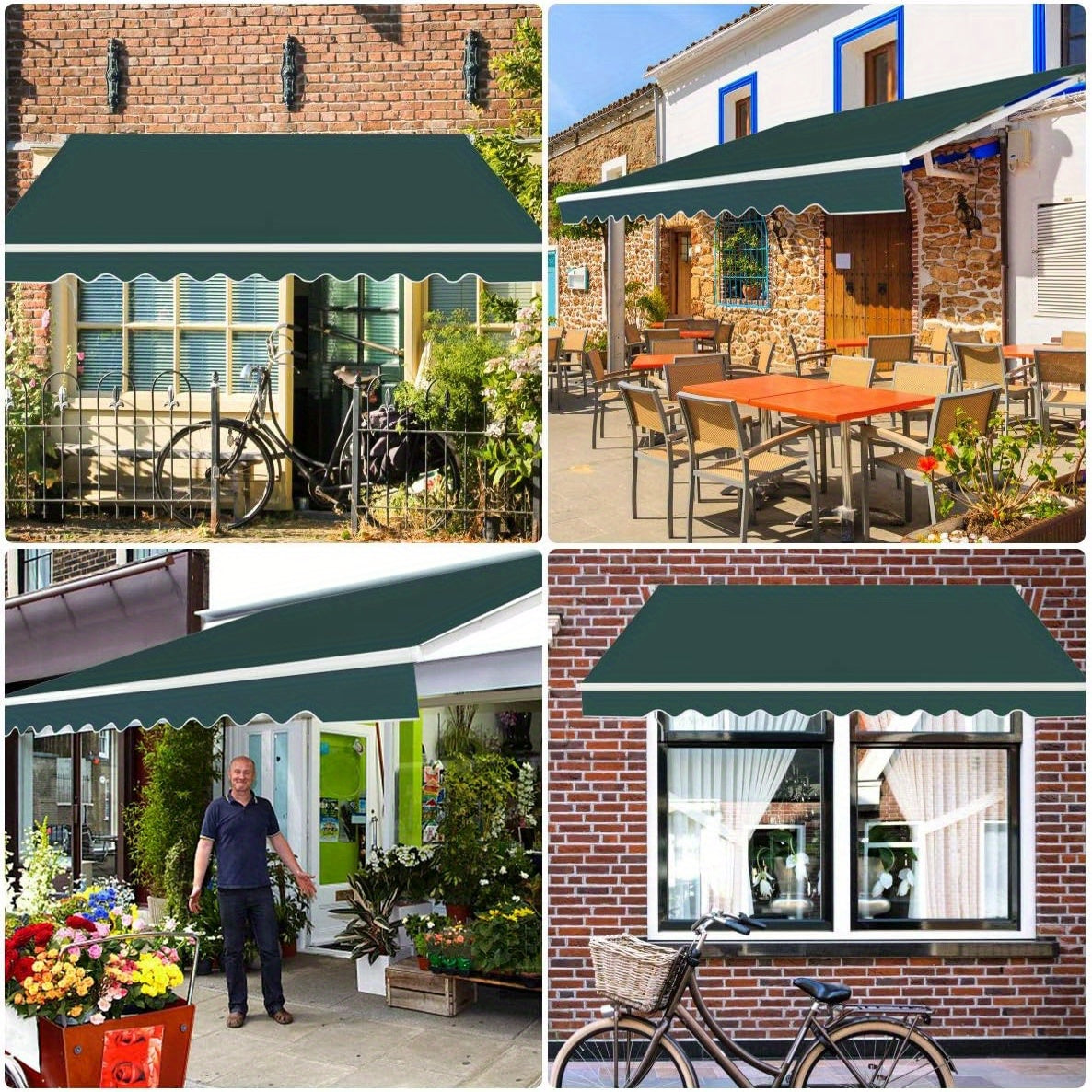 Markies – Zonwering – Uitvalscherm – Luifel – Balkonzonwering – Handmatig Bediening – Aluminium Frame – 360x300 cm – Verstelbare Hoek