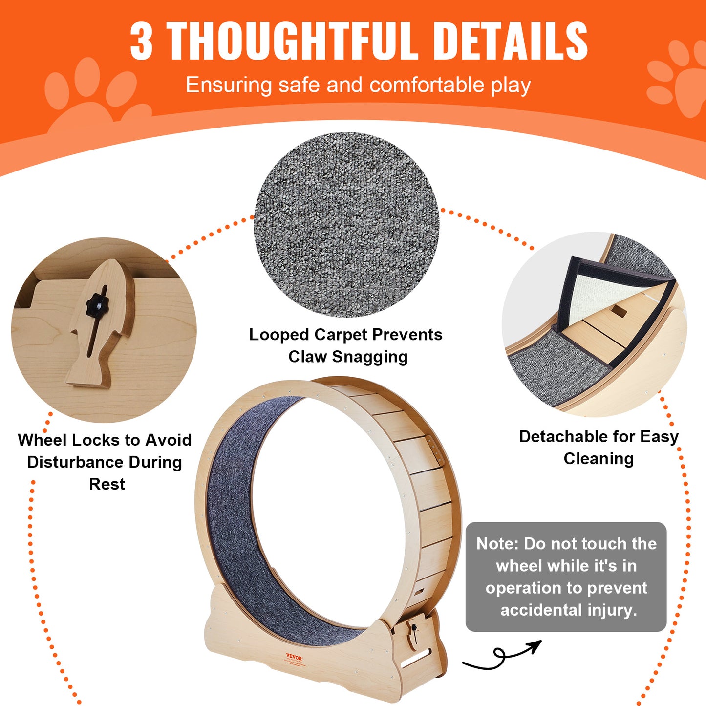 Kattenrenfiets – Kattenlooprad – Kattenrad – Kattenwiel – Kattenfitness – Grote 110 cm diameter – Stil en Geluiddempend Design