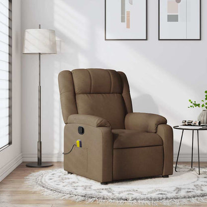 Relaxstoel – Fauteuil – Lounge Stoel – TV Stoel – Zithoekstoel – Handmatig Verstelbaar Bruin – Stevig Houten & Metalen Frame – Comfortabele Dikke Padding