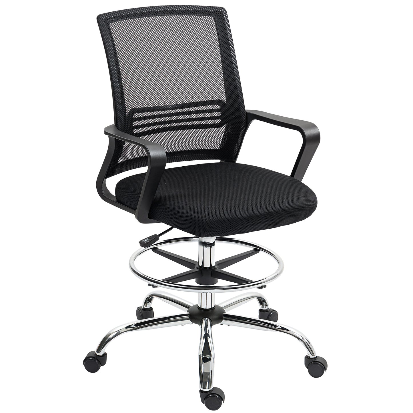 Bureaustoel – Bureaustoel Met Wielen – Bureaustoel Verstelbaar – Bureaustoel Draaibaar – Bureaustoel Hoogte Verstelbaar – Zwart – Ergonomisch Comfort – Stevig Duurzaam Frame